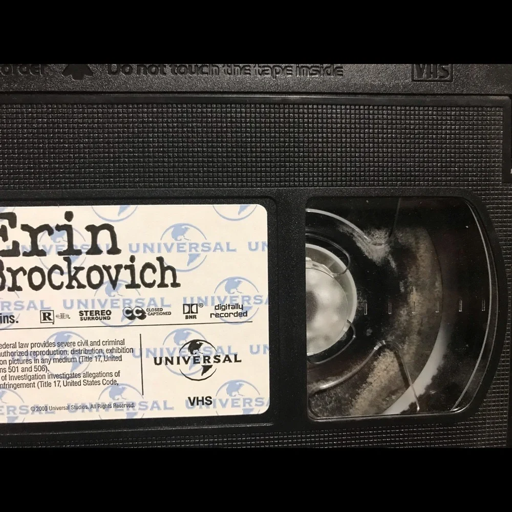 VTG Erin Brockovich VHS 2000 UNTESTED